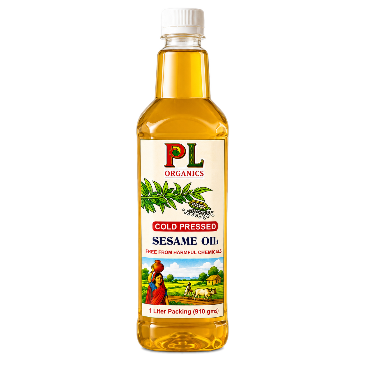 PL Organics White Sesame Oil bottle