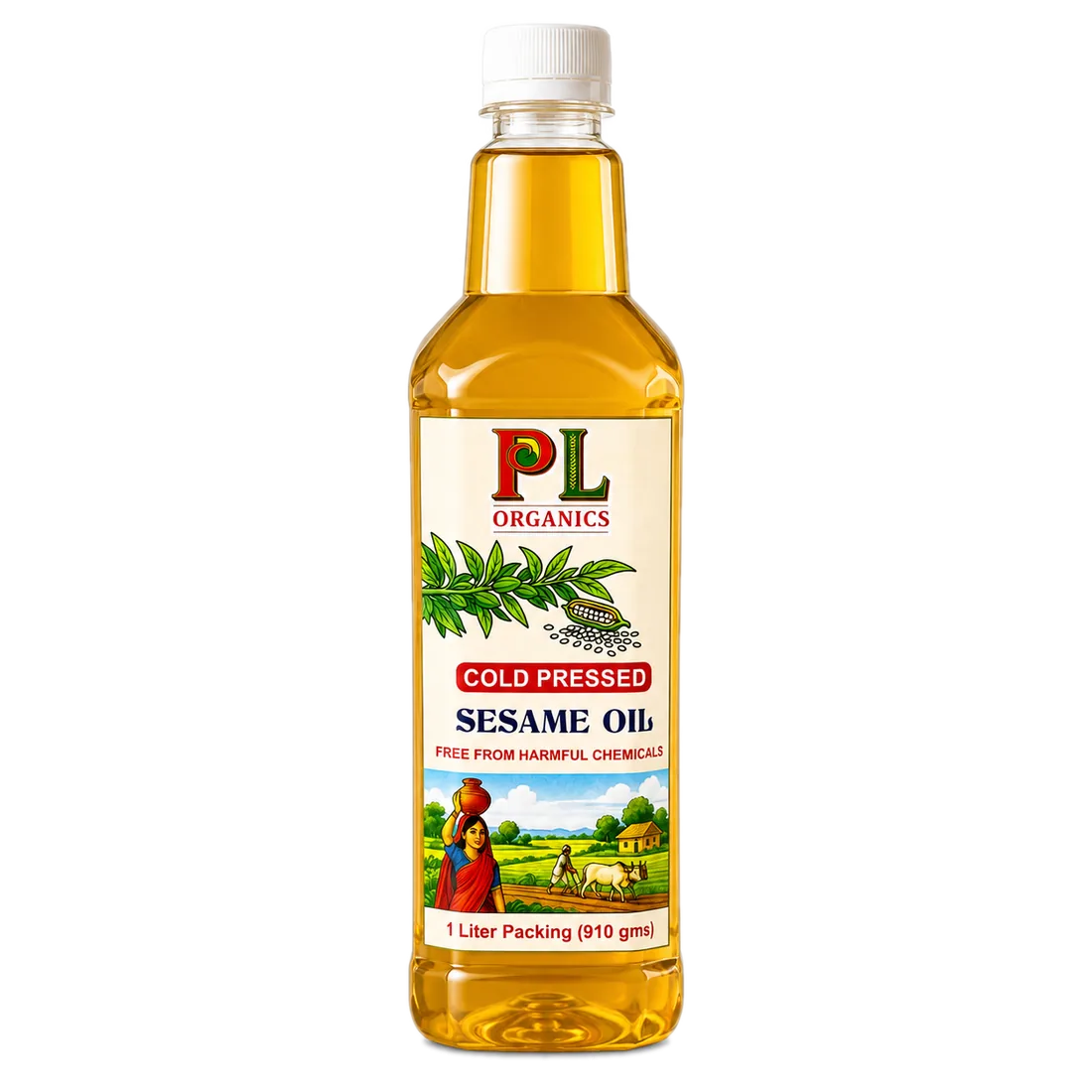 PL Organics White Sesame Oil bottle