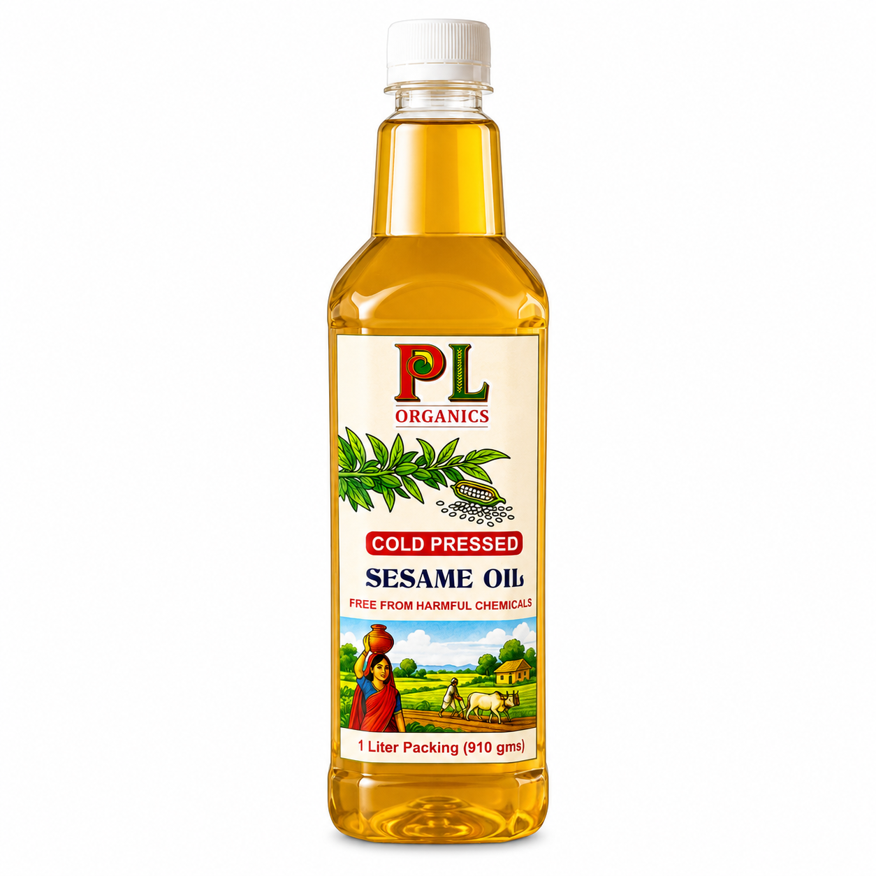 PL Organics White Sesame Oil bottle